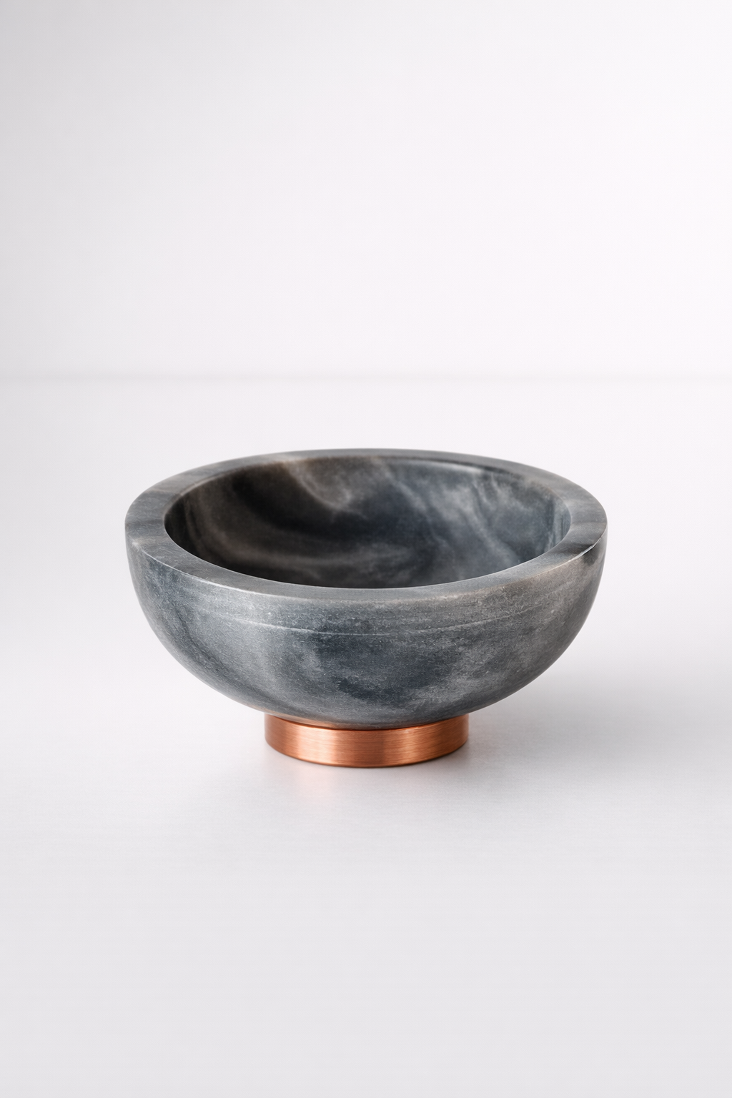 Grey Marble Bowl Metal Base