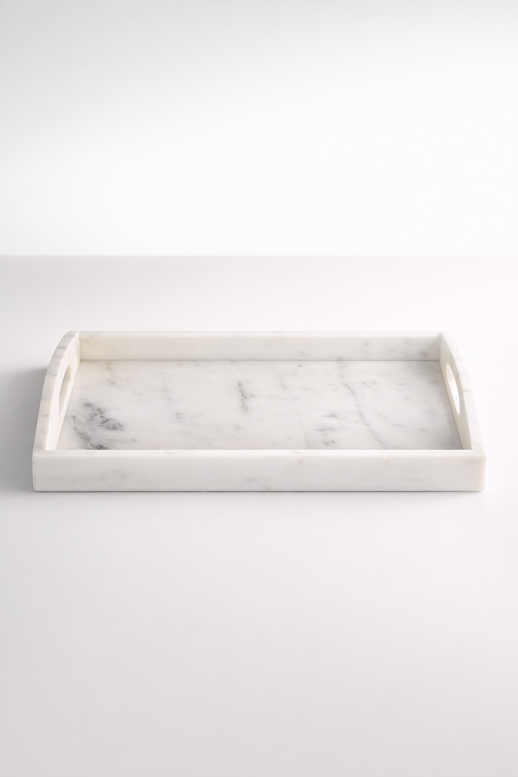 White Rectangular Marble Tray