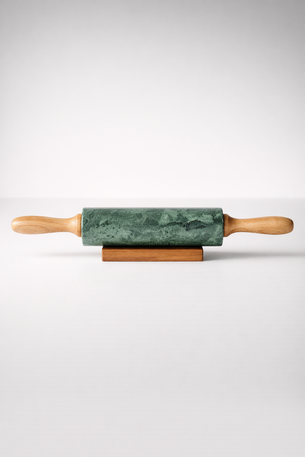 Green Marble Rolling Pin Wooden Handle