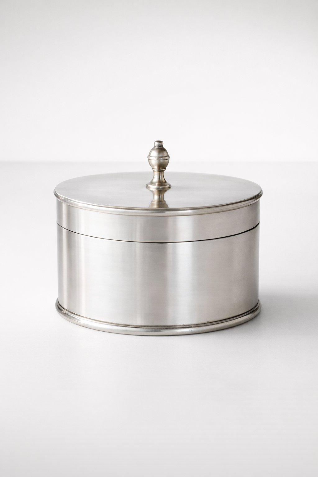 Oval Pewter Box With Lid