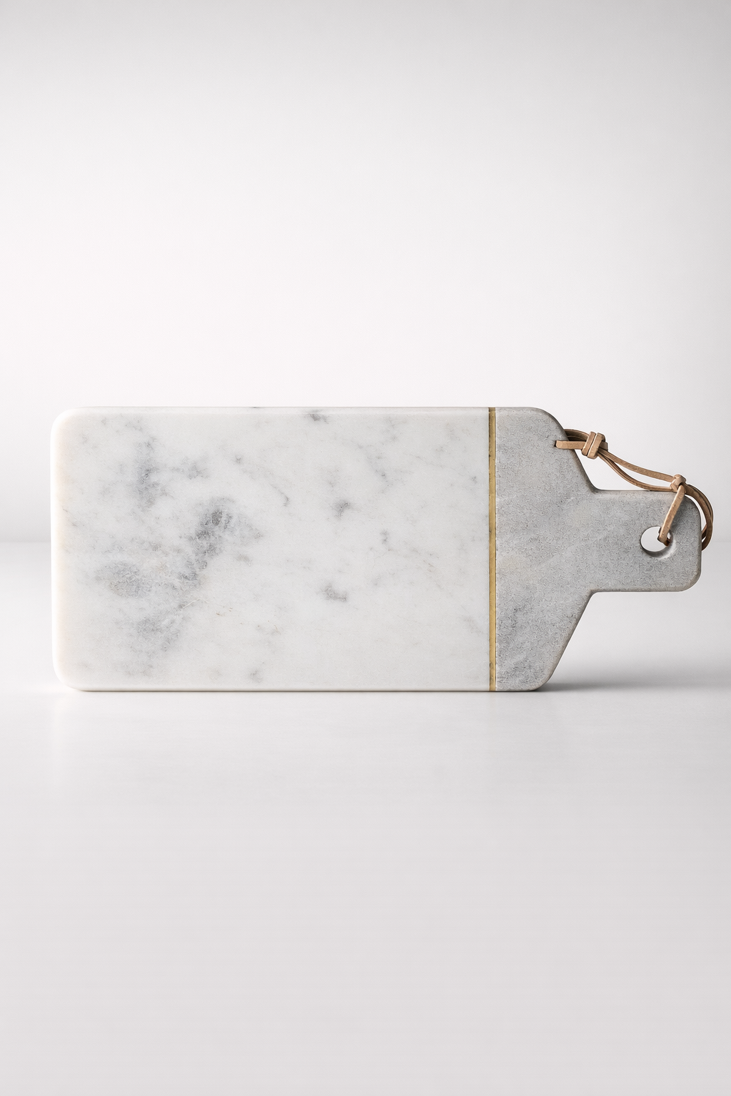 Grey & White Marble With Brass Inserts