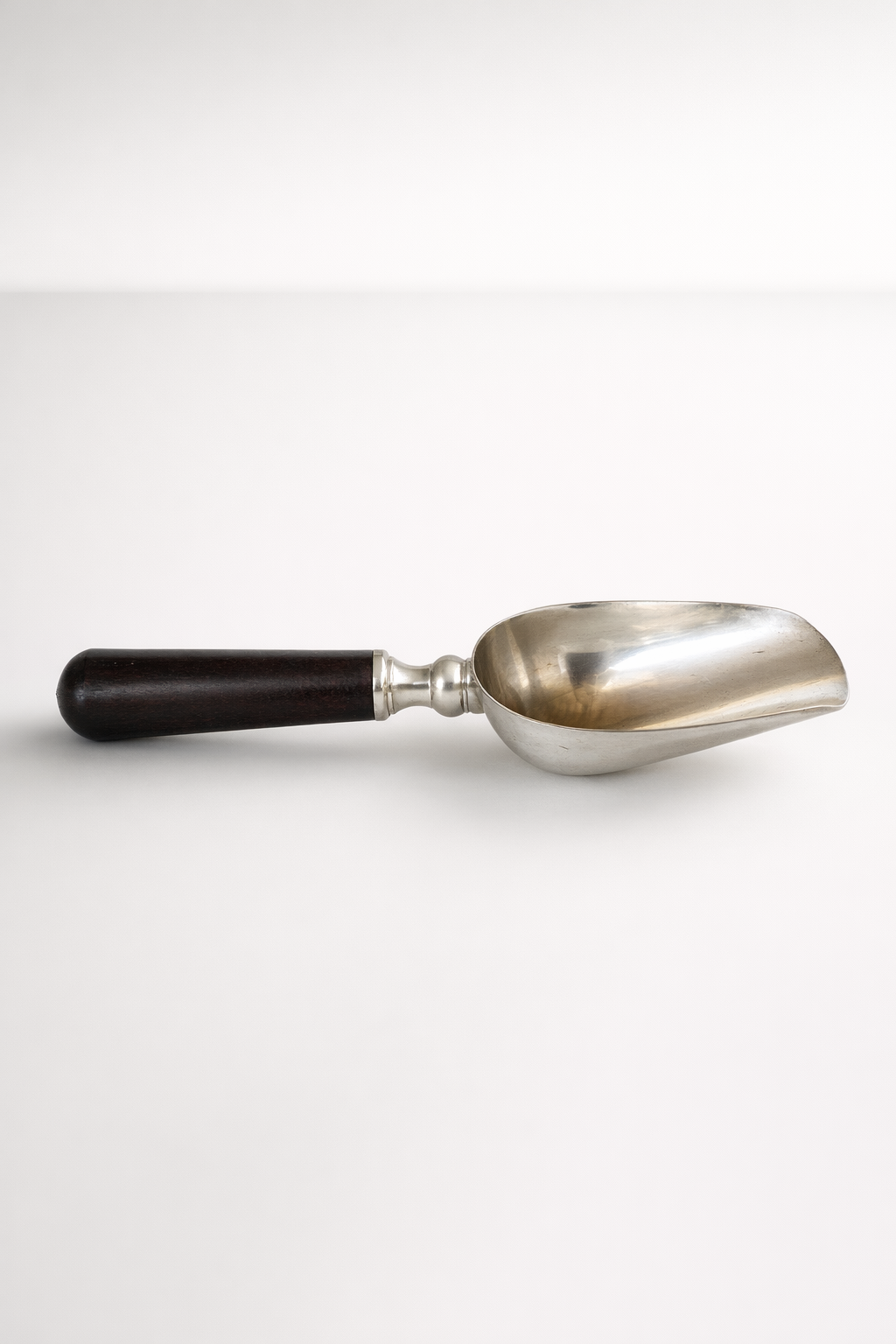 Pewter Scoop With Wooden Handle