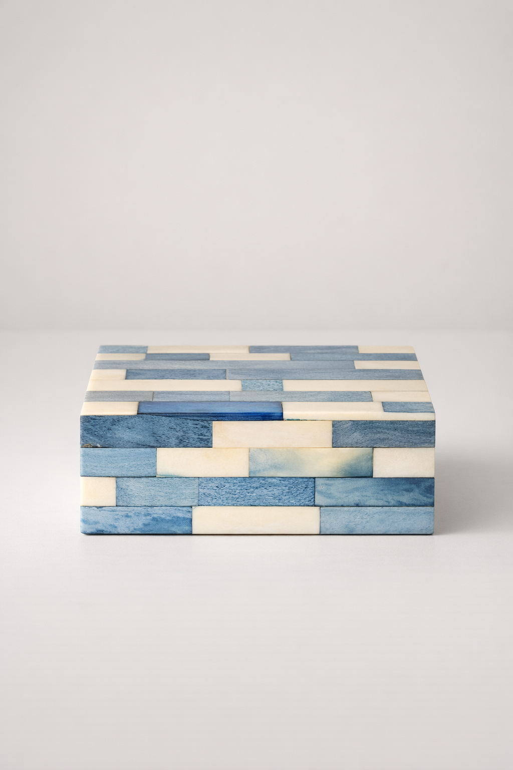 Medium Blue & White Bone Box