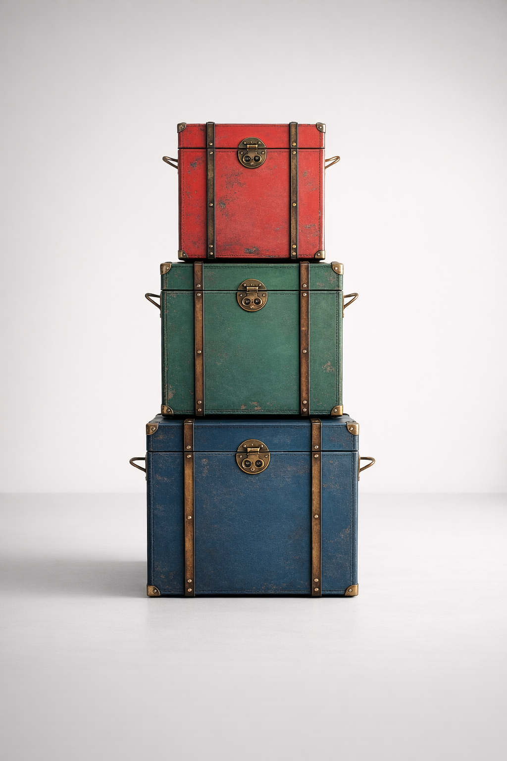 Set Of 3 Red, Green, Blue Kists