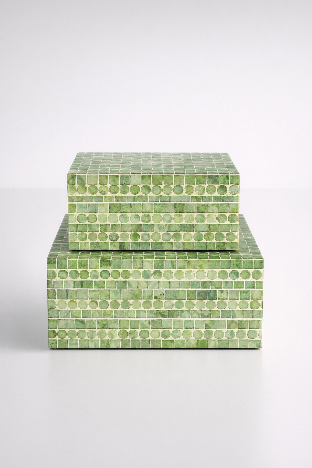Set of 2 Lime Green Capiz Boxes