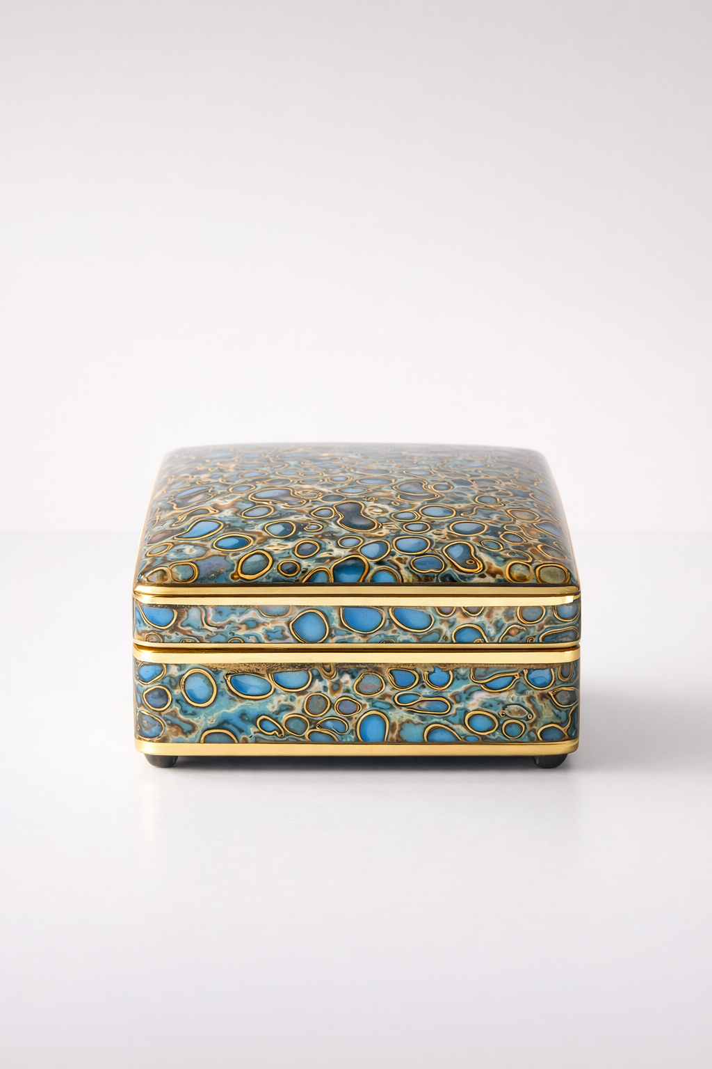 Gold & Blue Multi Colour Square Box With Lid