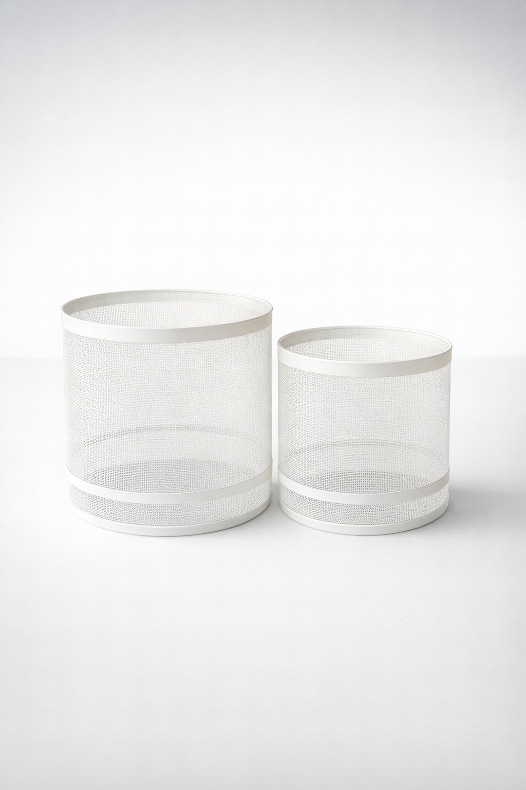 Set Of 2 Metal Mesh Dustbins