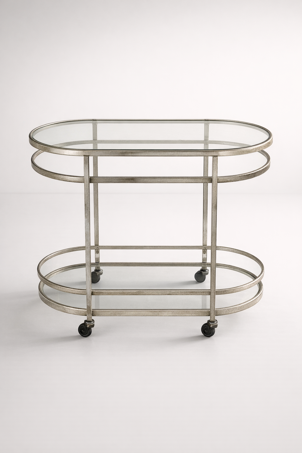 Silver Oval 2 Tier Trolley
