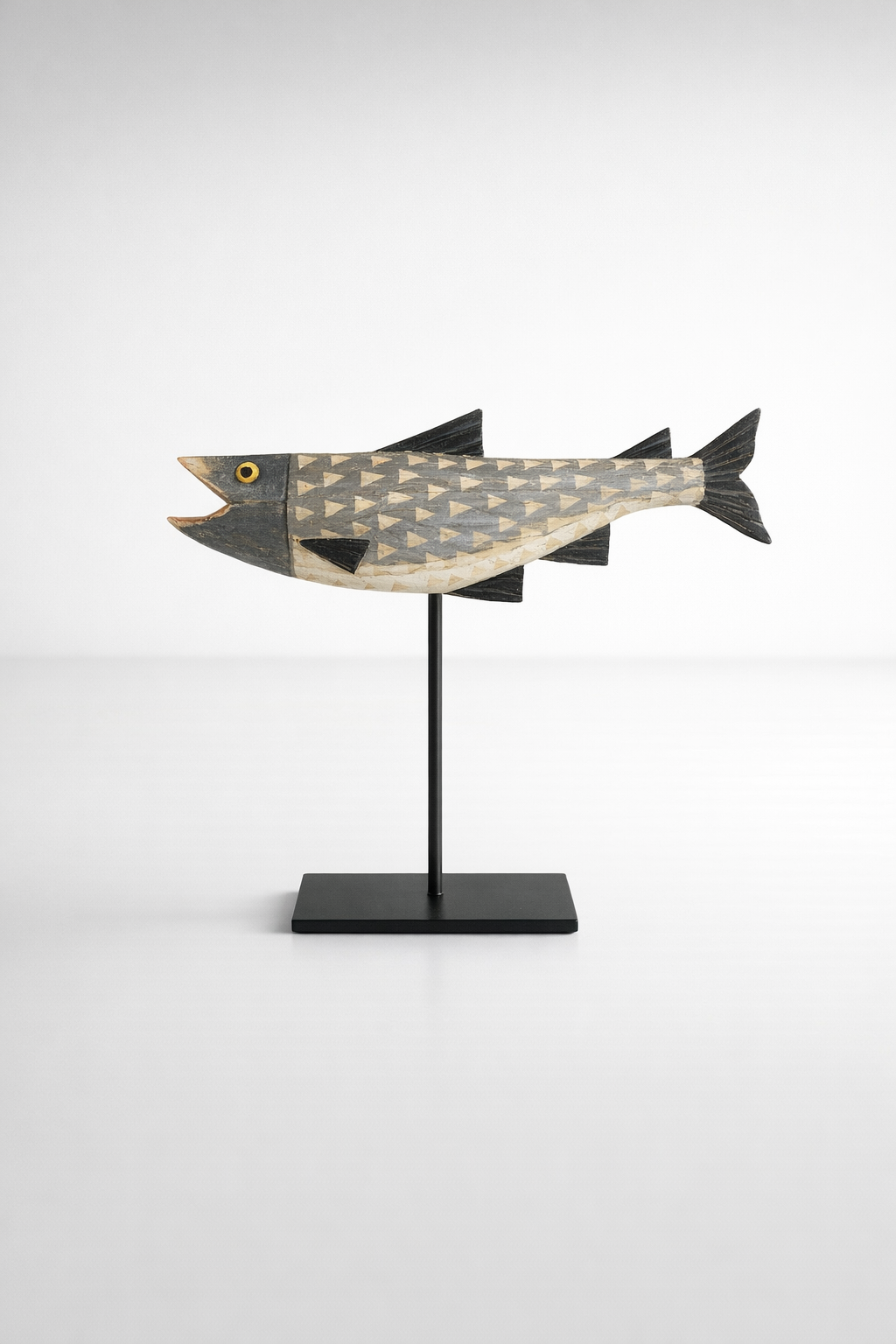 Large Grey Fish On Stand