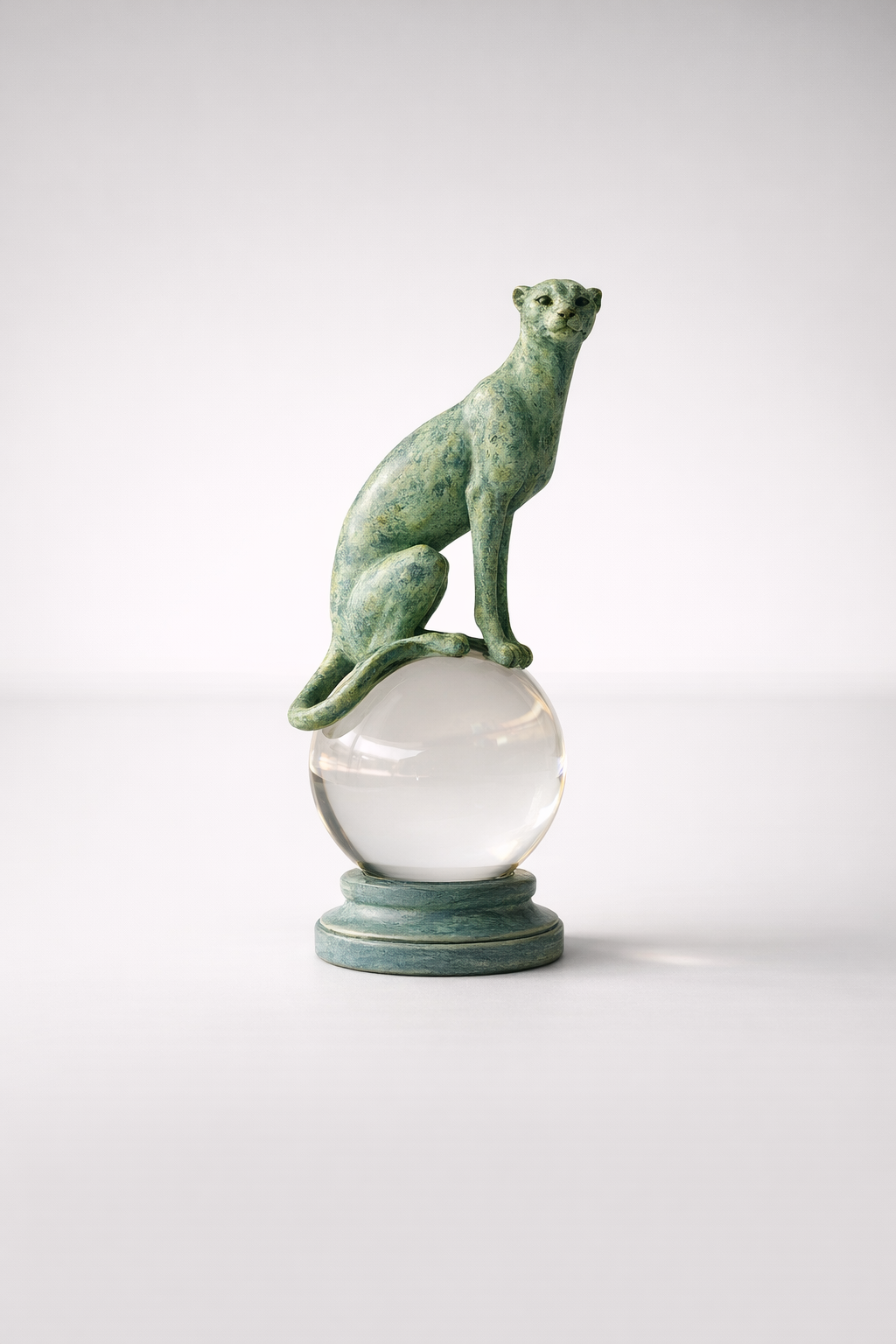 Green Leopard On Crystal Ball