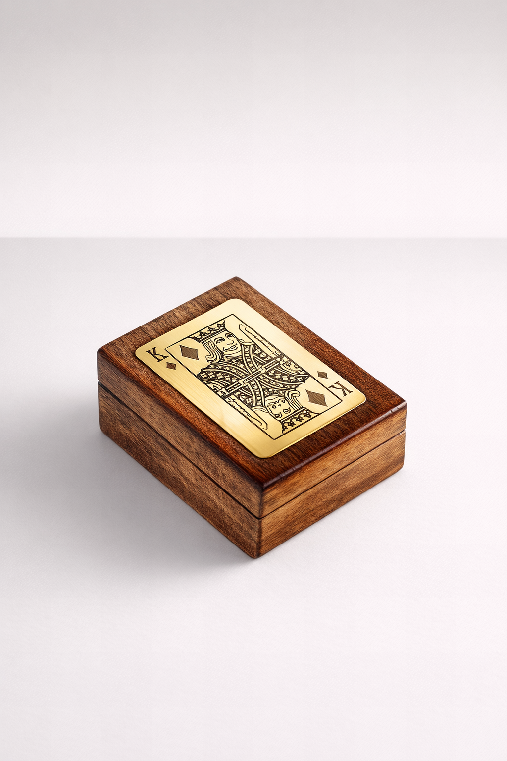 Brass & Wood King Single Card Box