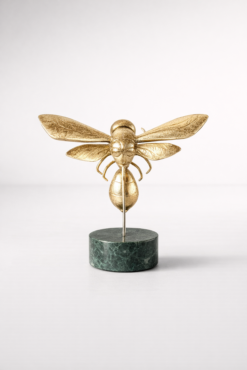 Medium Gold Bumblebee On Marble Base