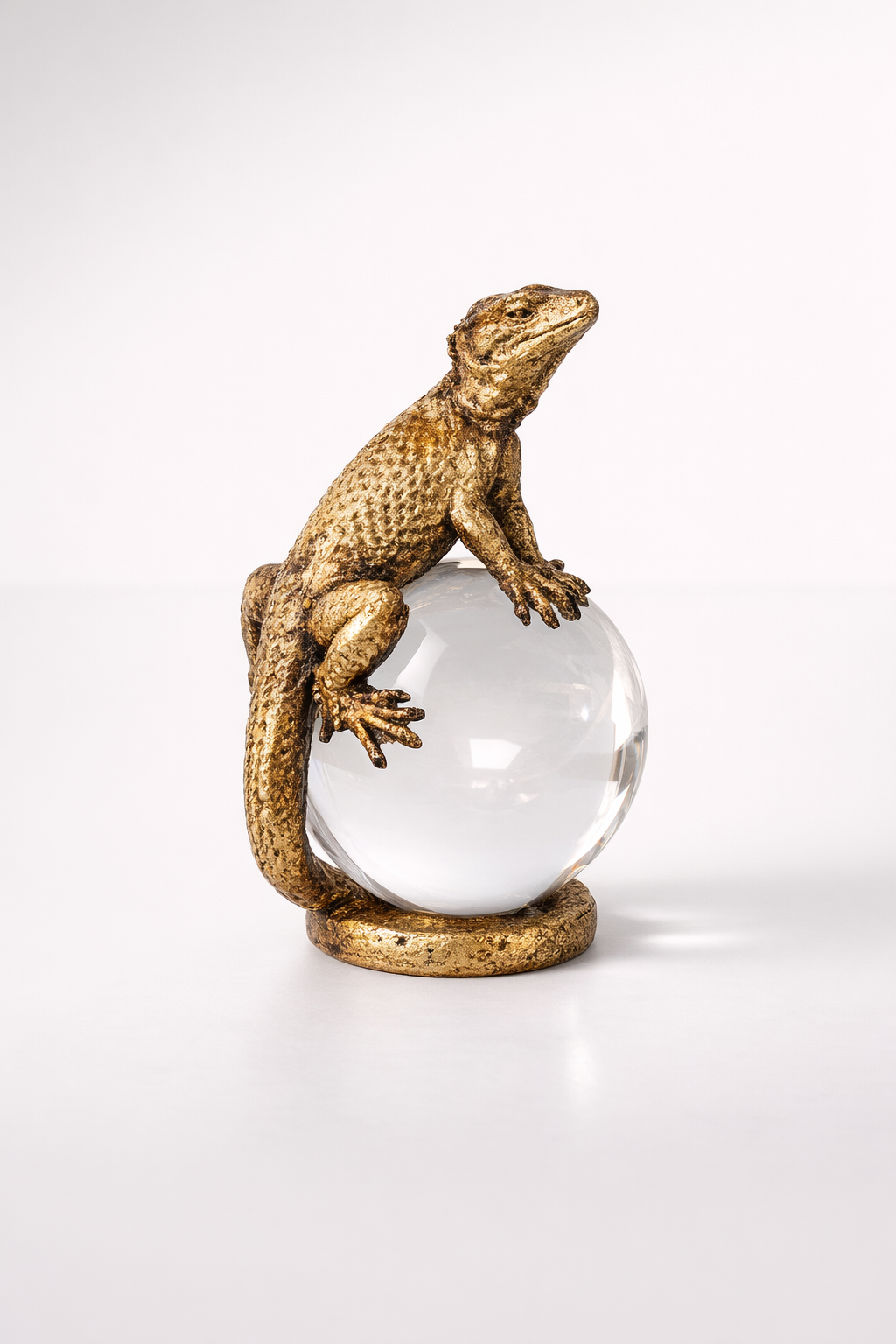 Chameleon On Glass Ball