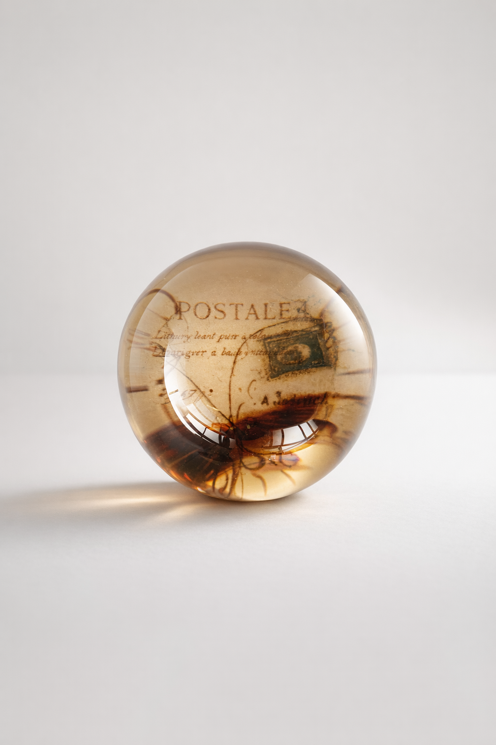 Round Glass Paper Weight Butterfly