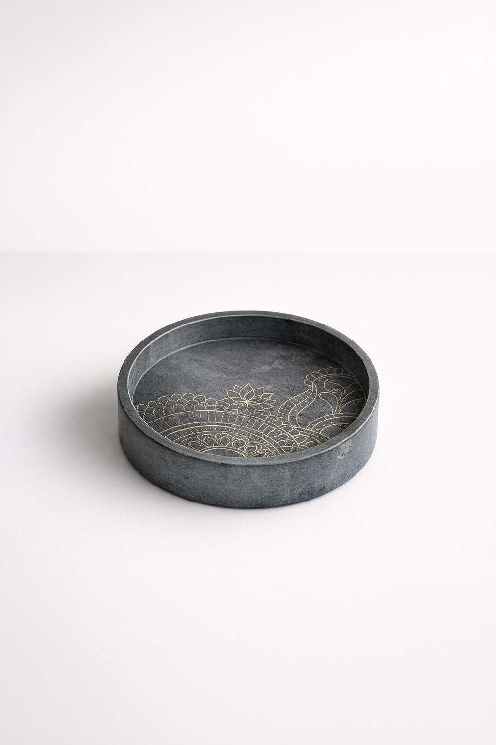 Soap Stone Round Engraved Dish