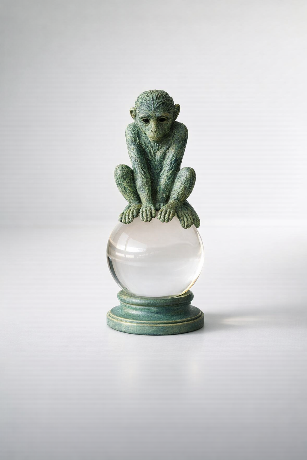 Green Monkey On Crystal Ball