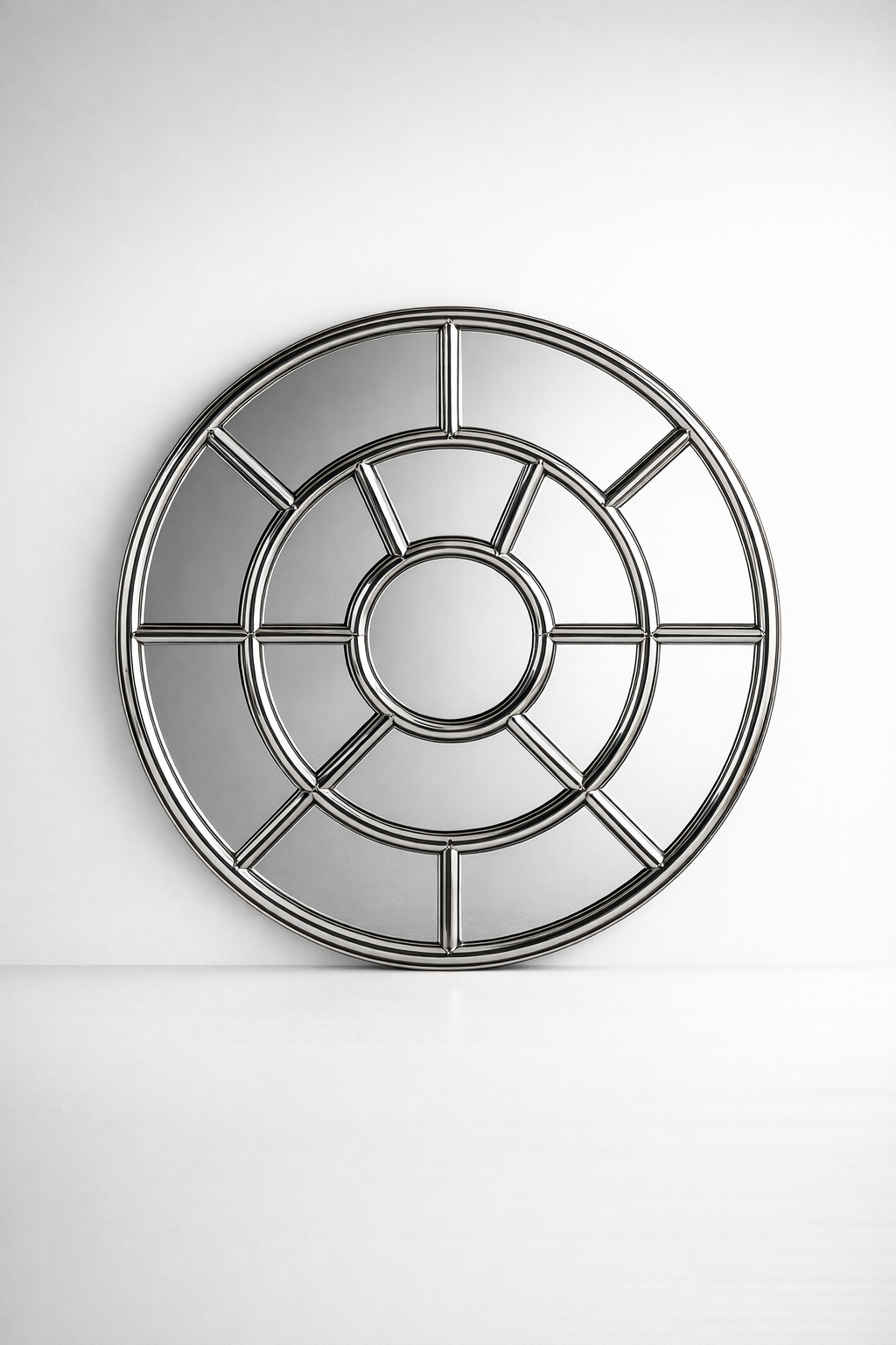 Large Round Silver Mirror Circular Panels
