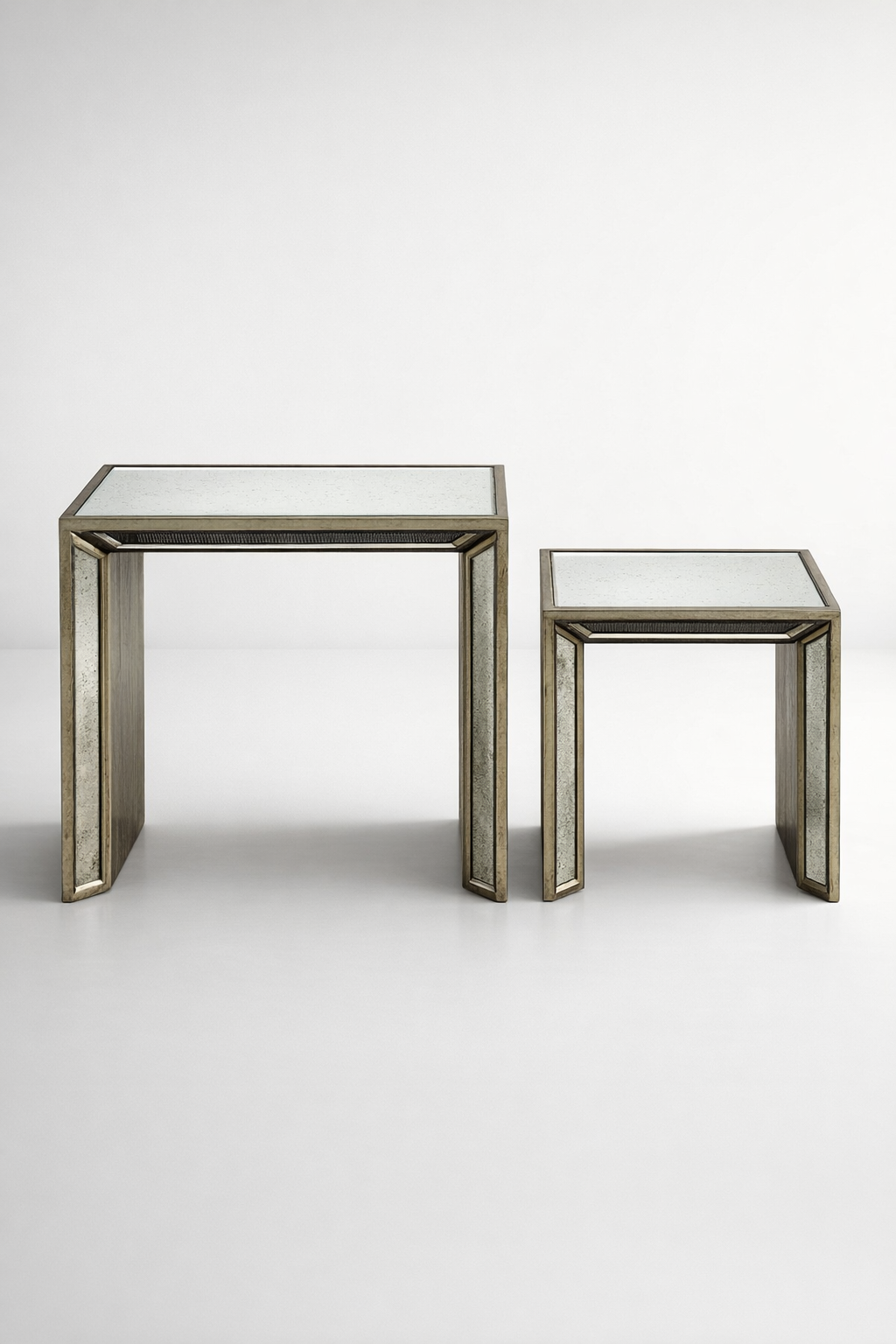 Set Of 2 Mirror Nesting Table