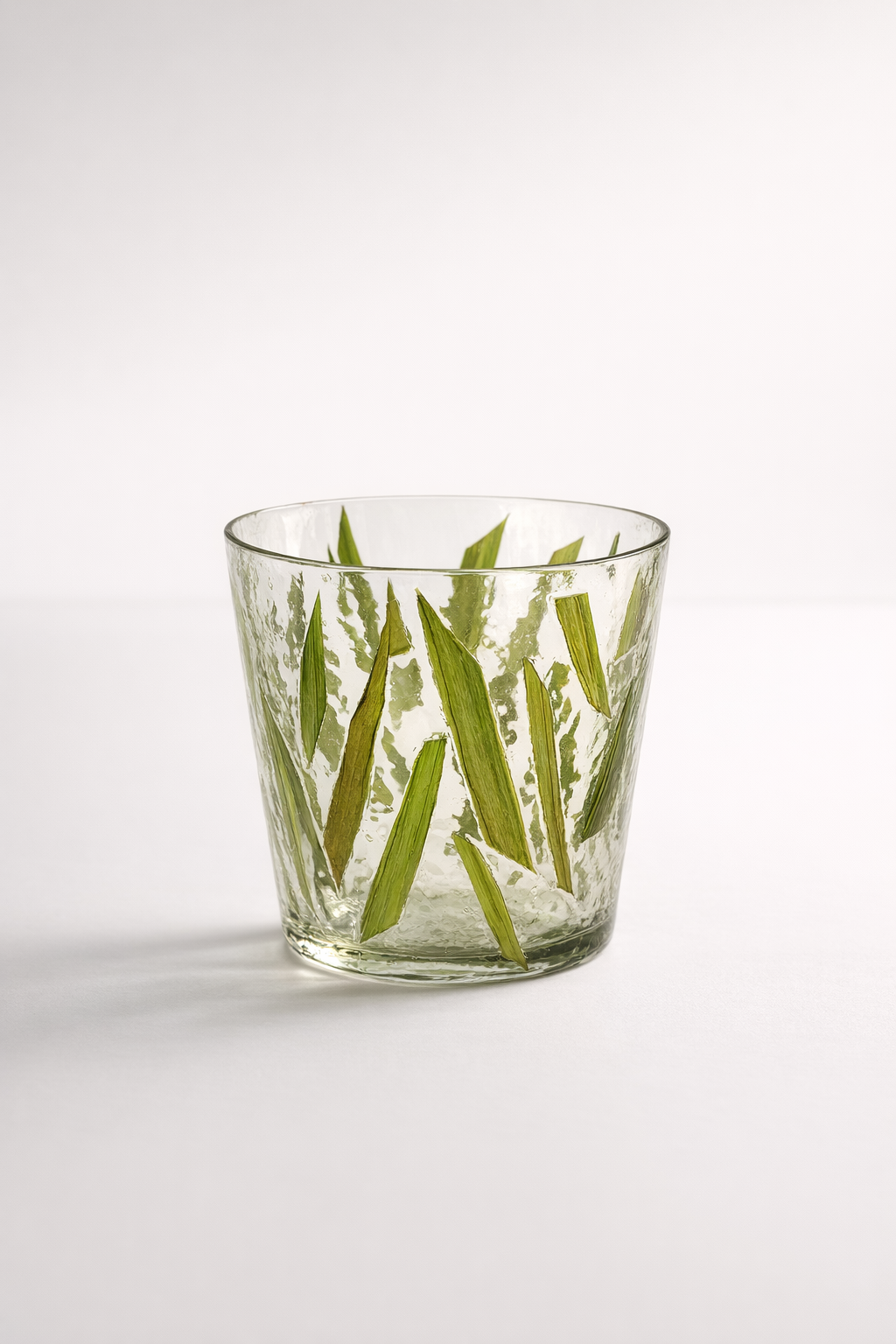 Clear Leaf Glass Vase