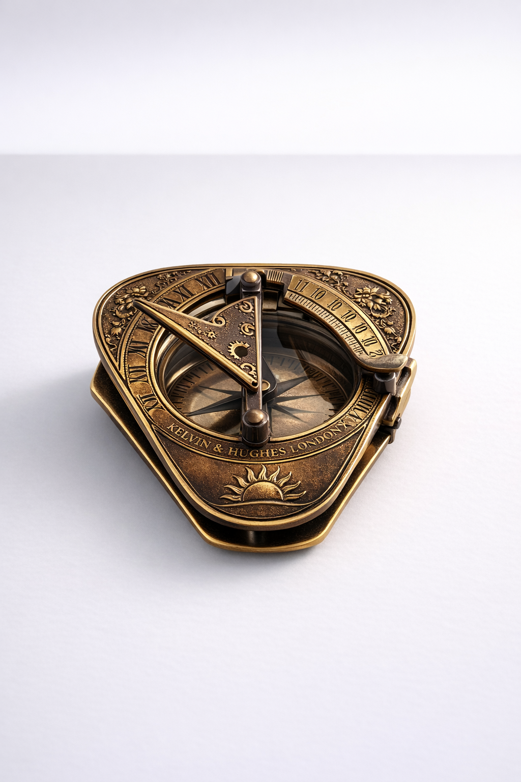 Antique Brass Sun Dial Compass