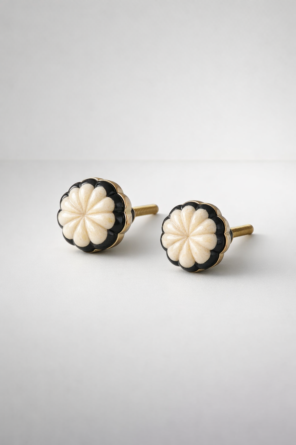 Bone 2 Tone Small Scalloped Knob