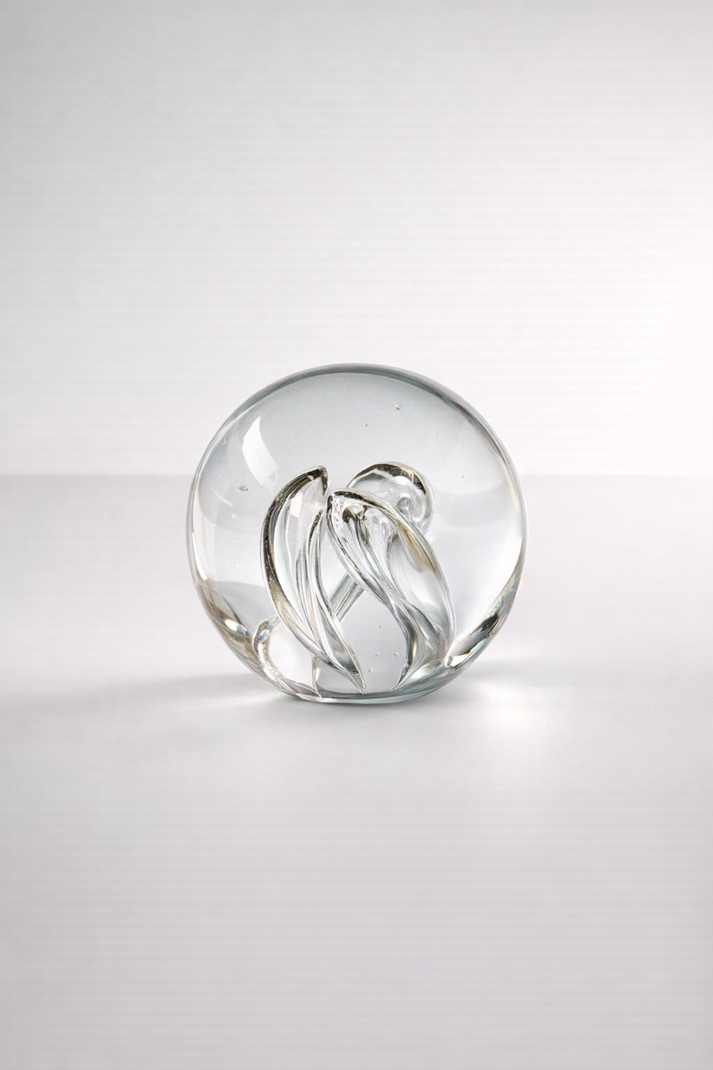 Small Clear 3 Bubble Centre Glass Paper Weight