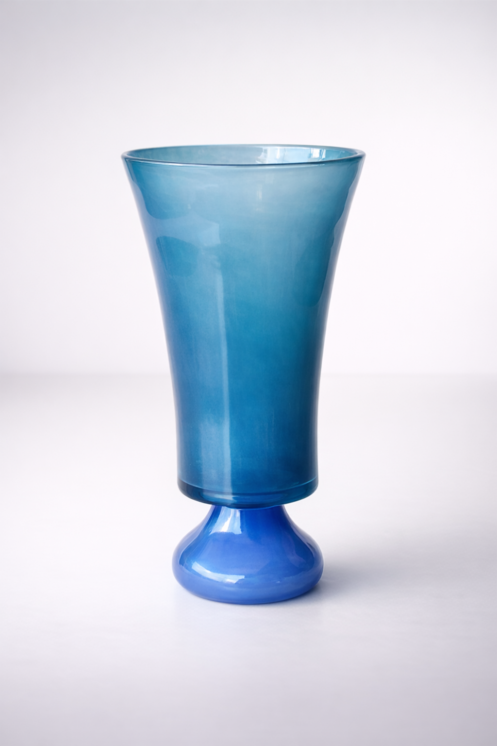 Tall 2 Tone Blue Glass Vase