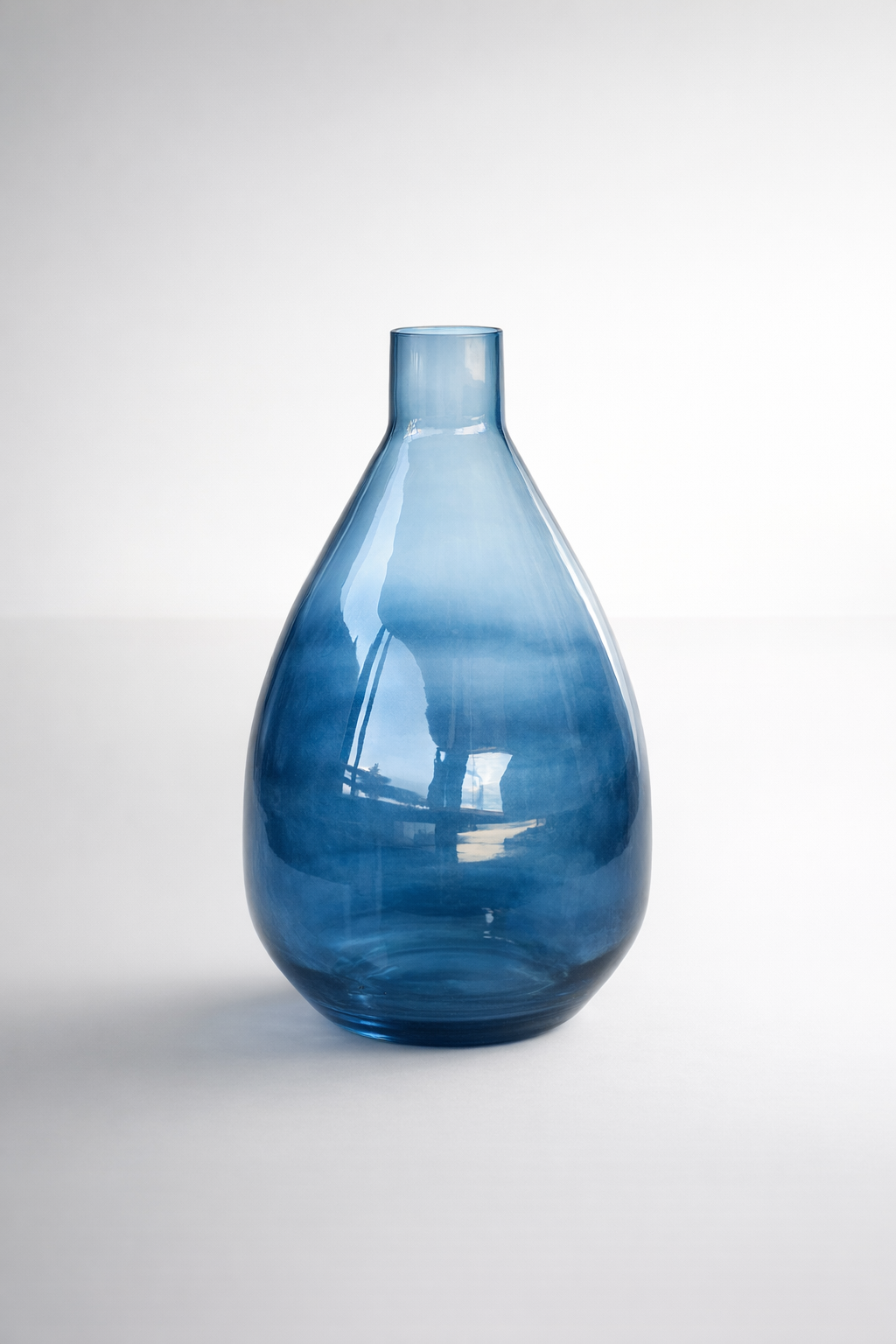 Extra Large Blue Ombre Glass Vase