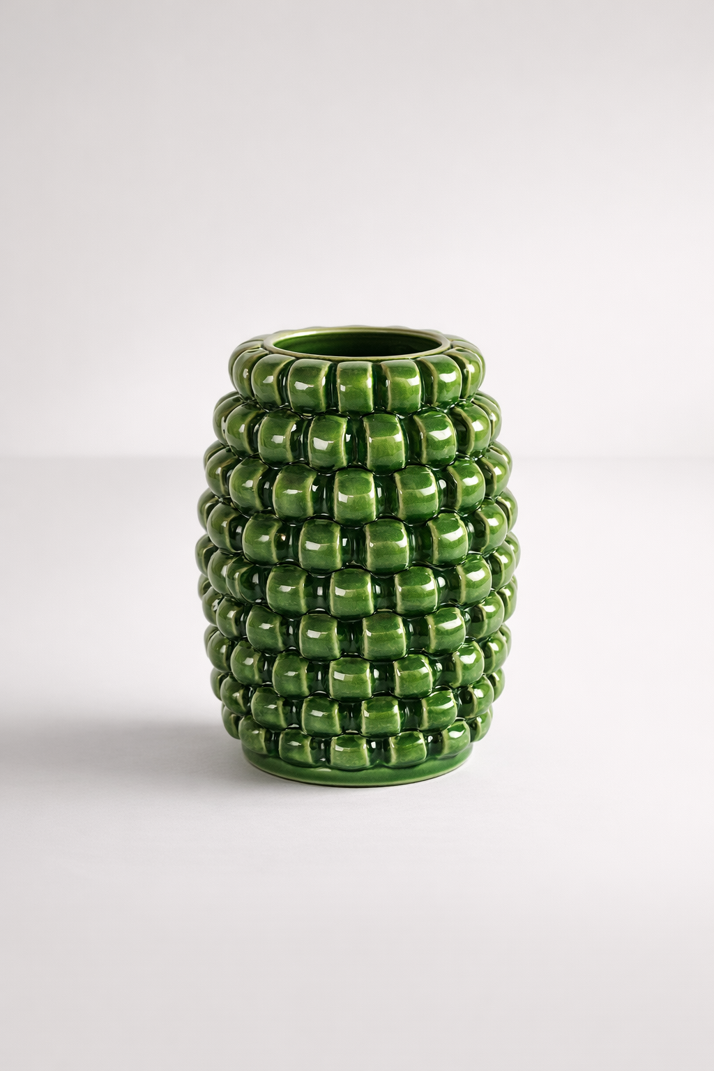 Tall Green Curly Ceramic Vase