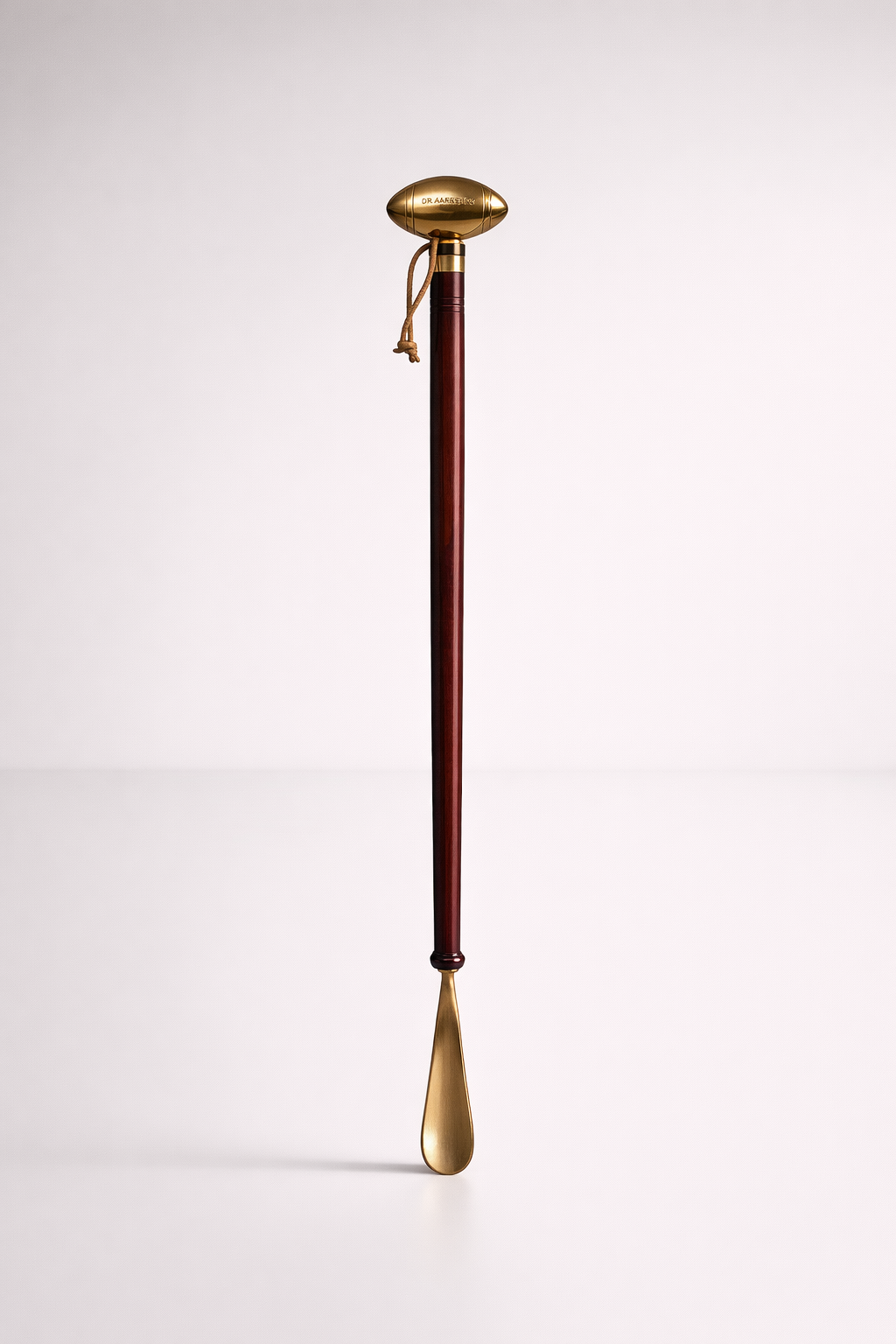Wood & Brass Shoe Horn Rugby Ball Handle