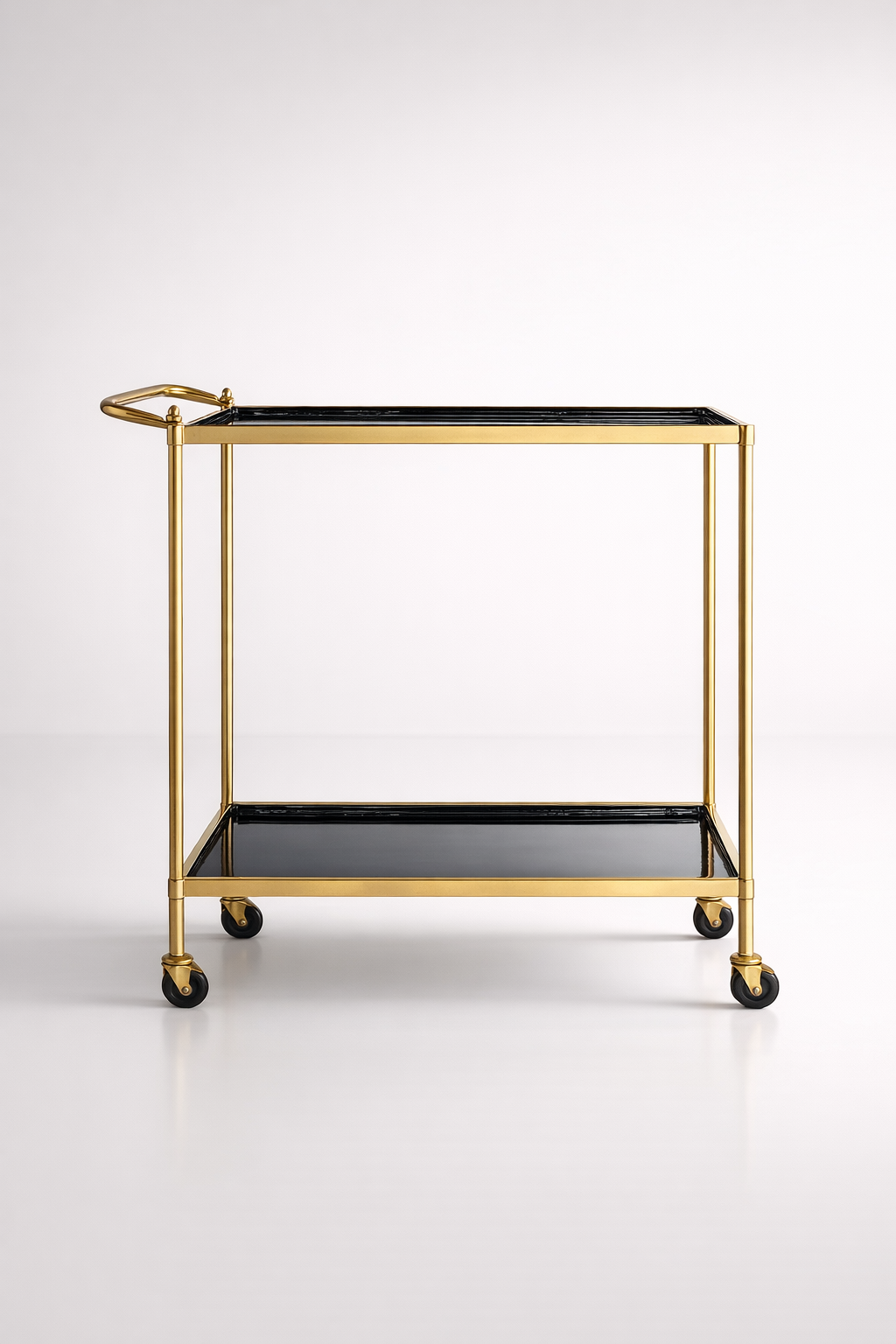 Black Enamel & Brass Trolley