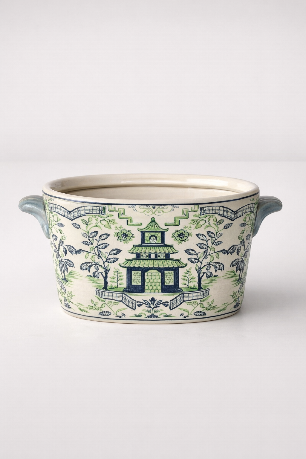 Medium Green & Blue Pagoda Foot Bath