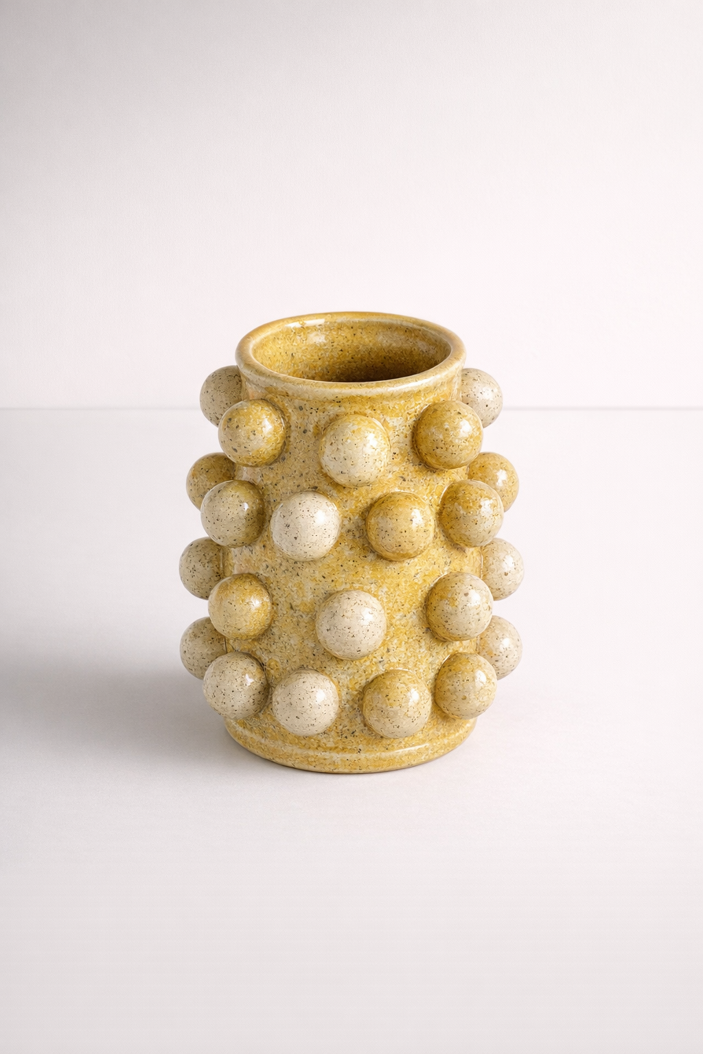 Yellow & Cream Speckled Vase