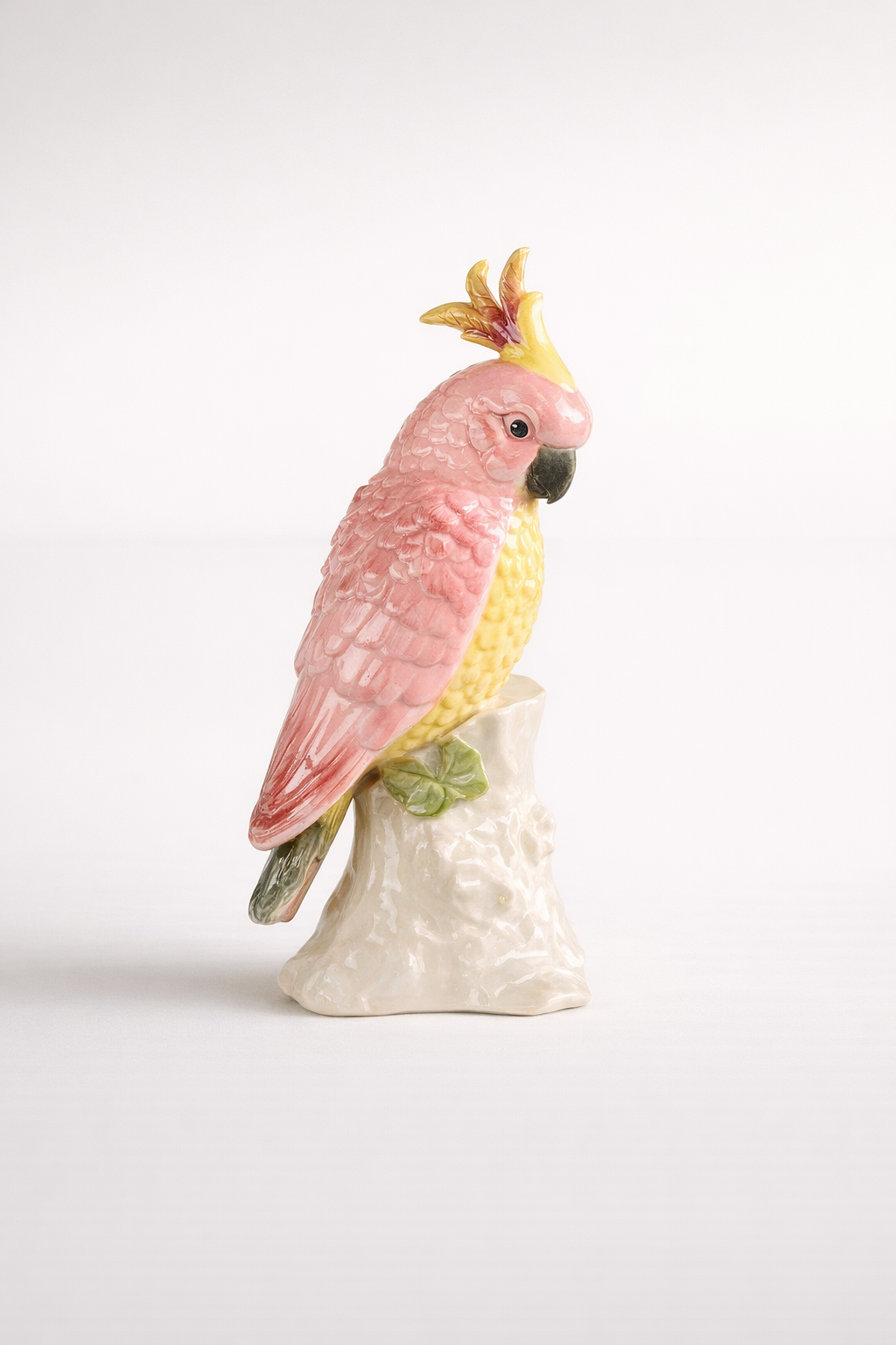 Yellow & Pink Ceramic Parrot