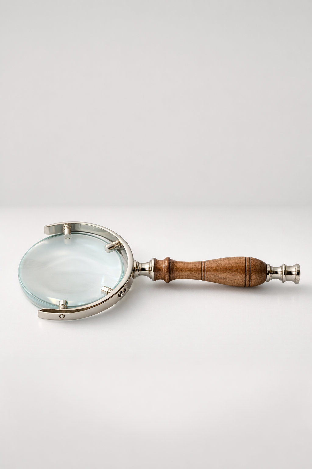Silver & Wood Magnifying Glass