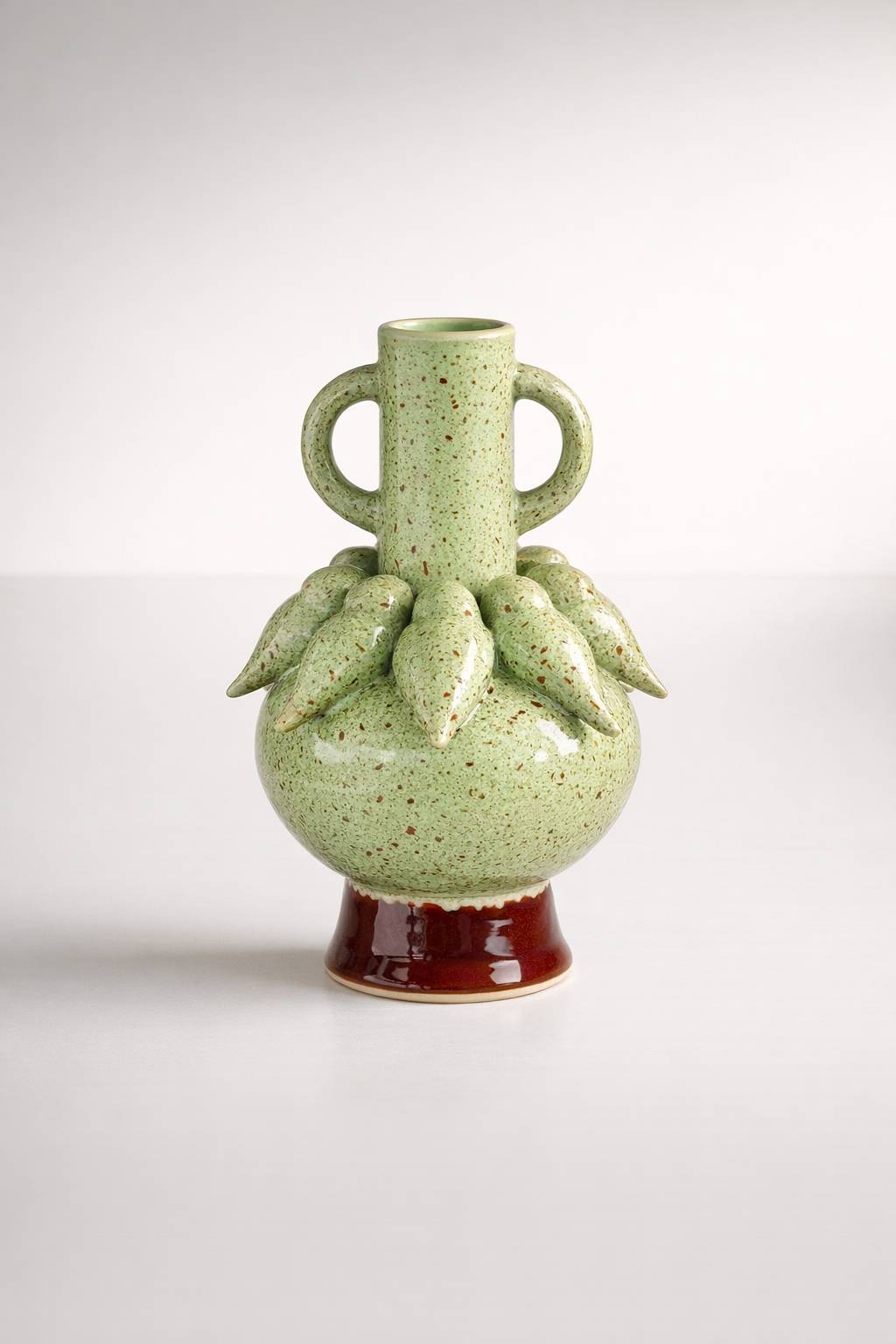 Cream Speckled Bird Vase