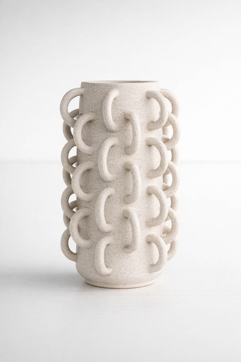 Tall White Ceramic Curly Vase