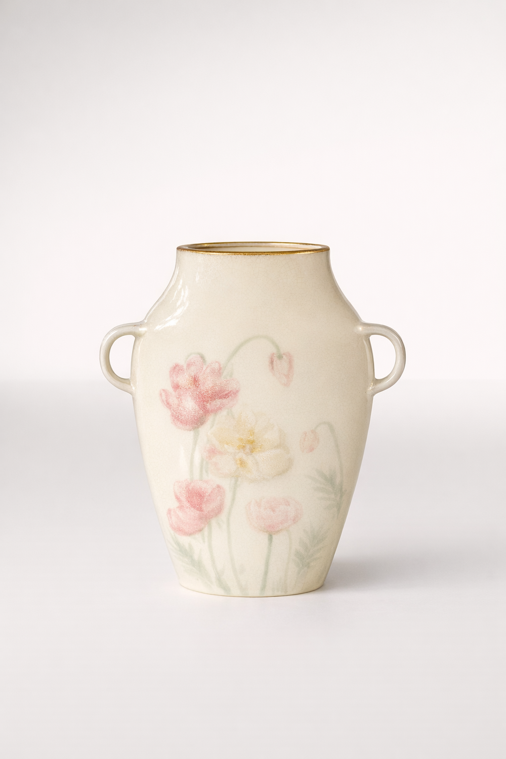Tall Flat Floral Jar