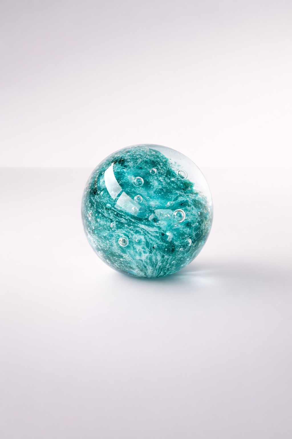 Small Aqua Glass Paper Weight