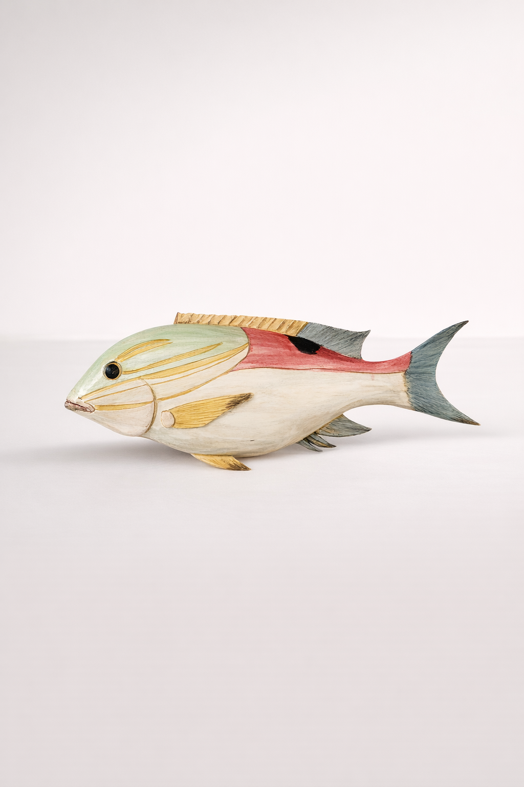 Large Yellow & Grey Fish Wall Decor