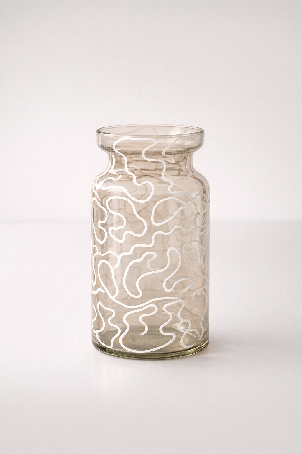 White Patterned Glass Vase