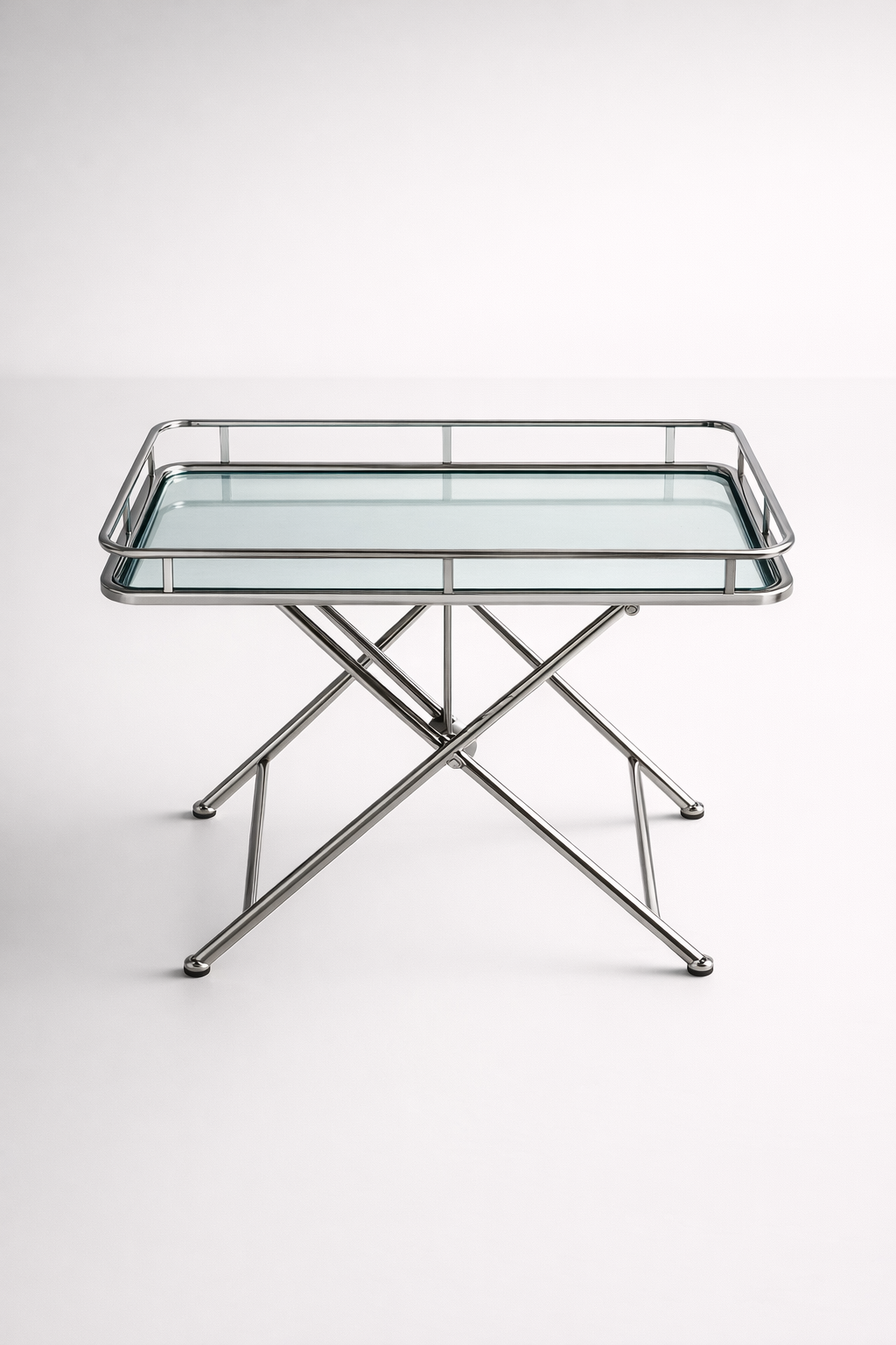 Rect. Pale Gold Mirrored Folding Butlers Tray