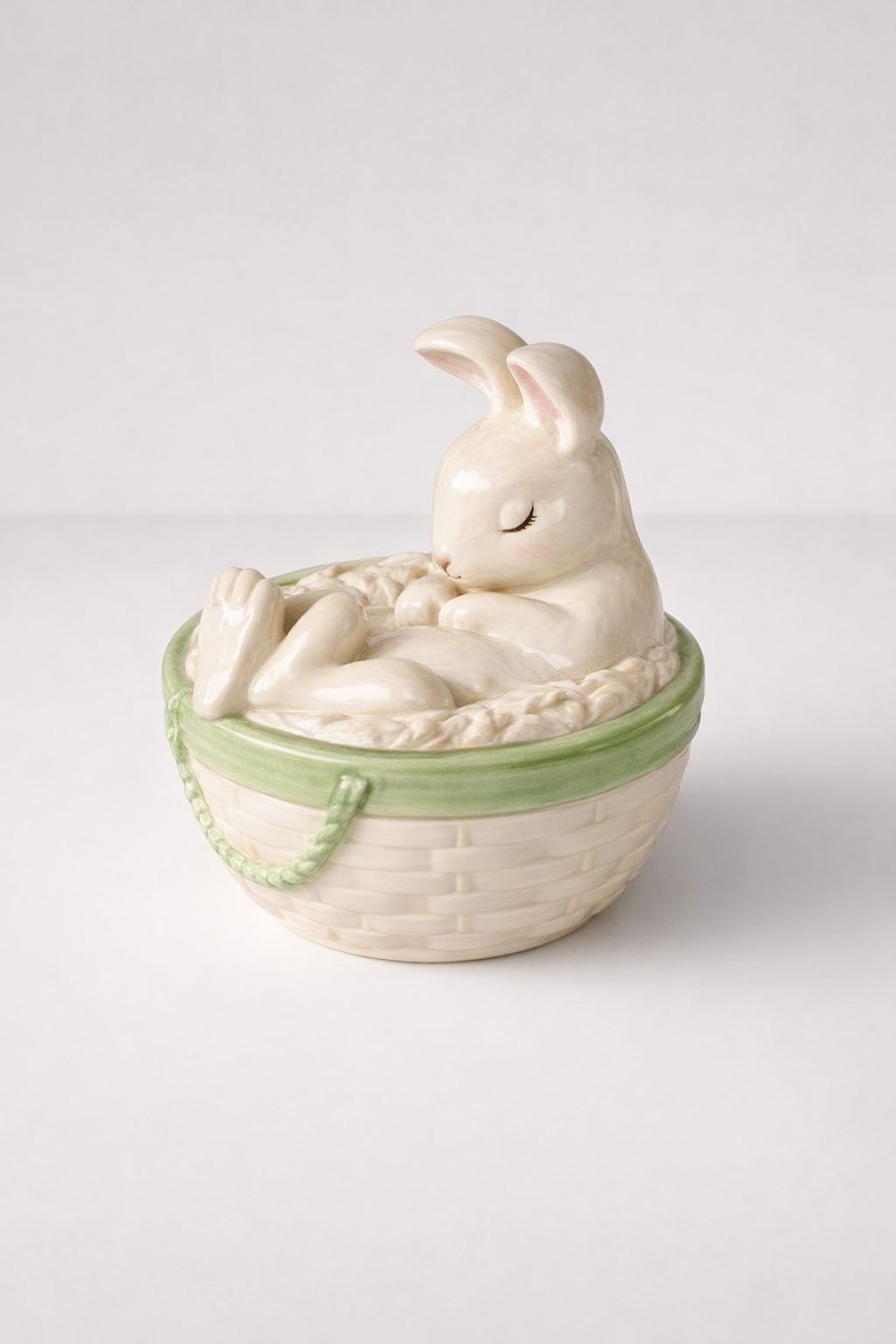 Basket With Sitting Rabbit