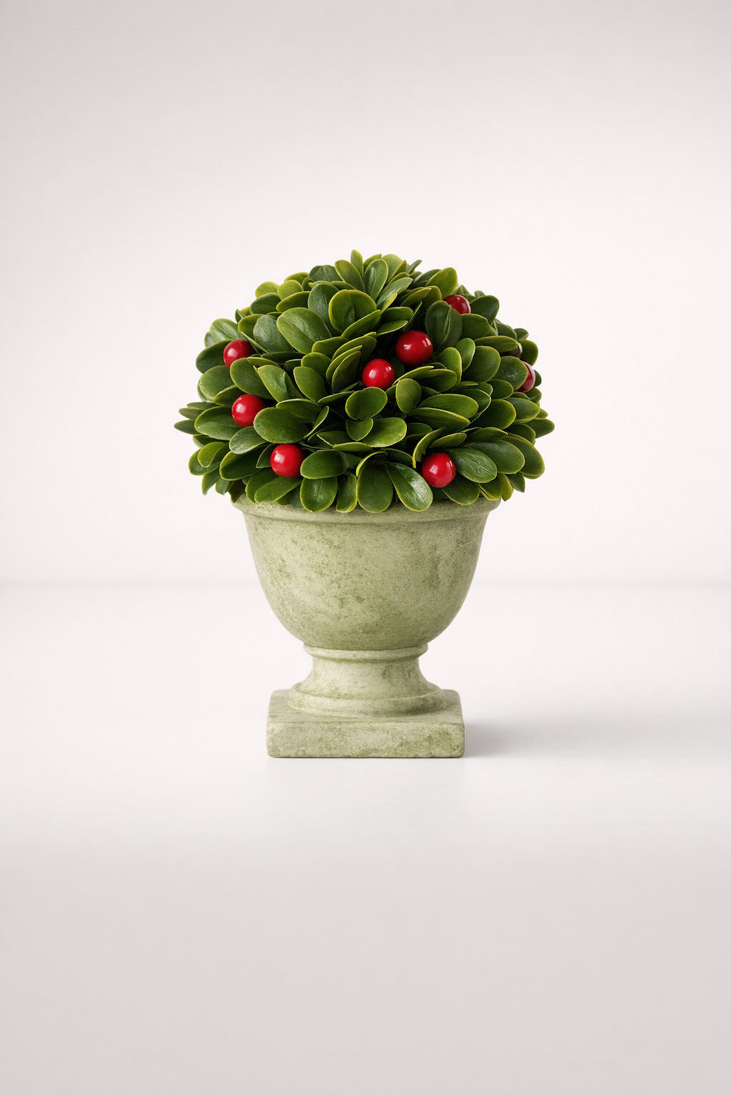 Camilla Leaves With Berries In Pot With Foot