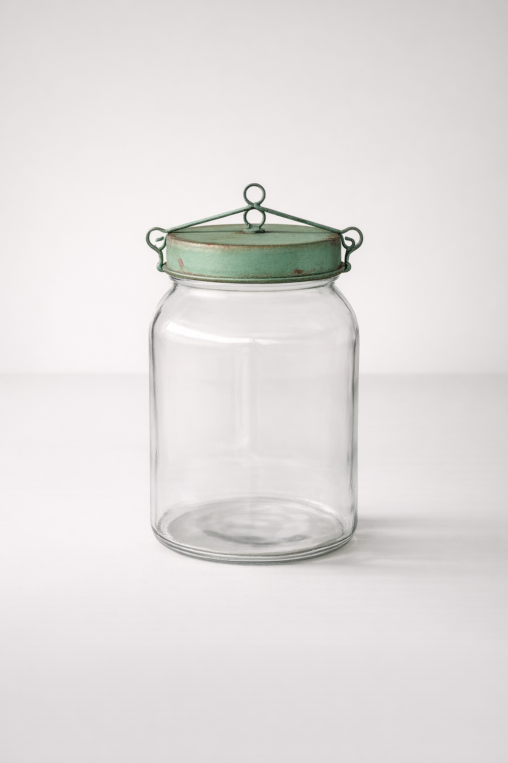 Large Glass Jar With Turquoise Lid