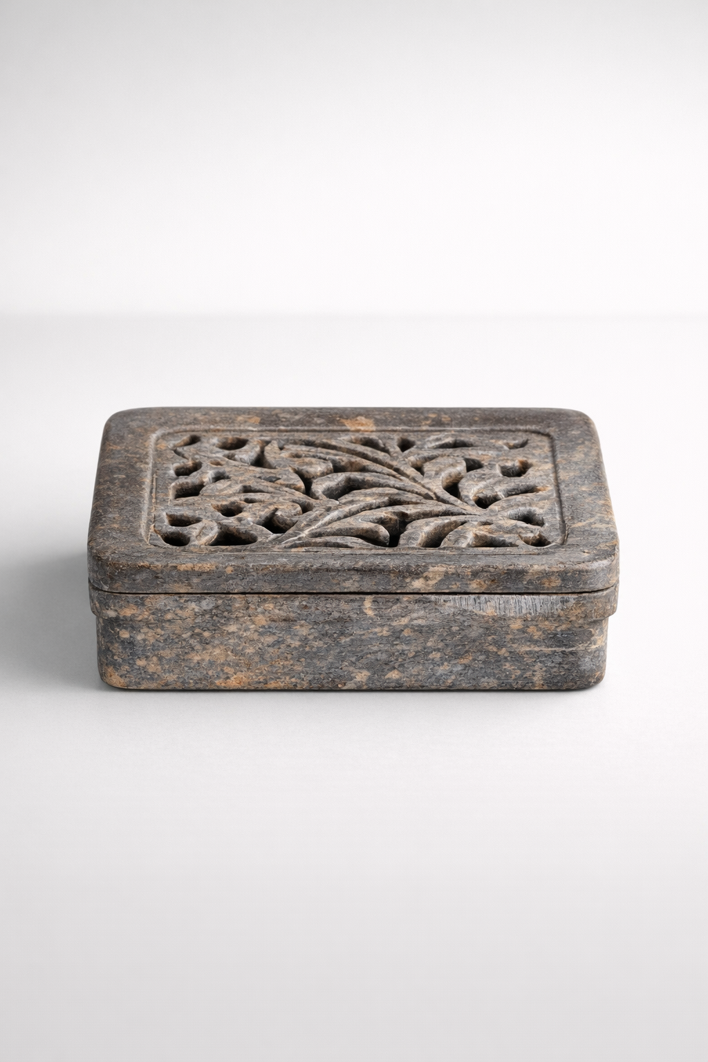 Grey Soap Stone Cutout Soap Dish
