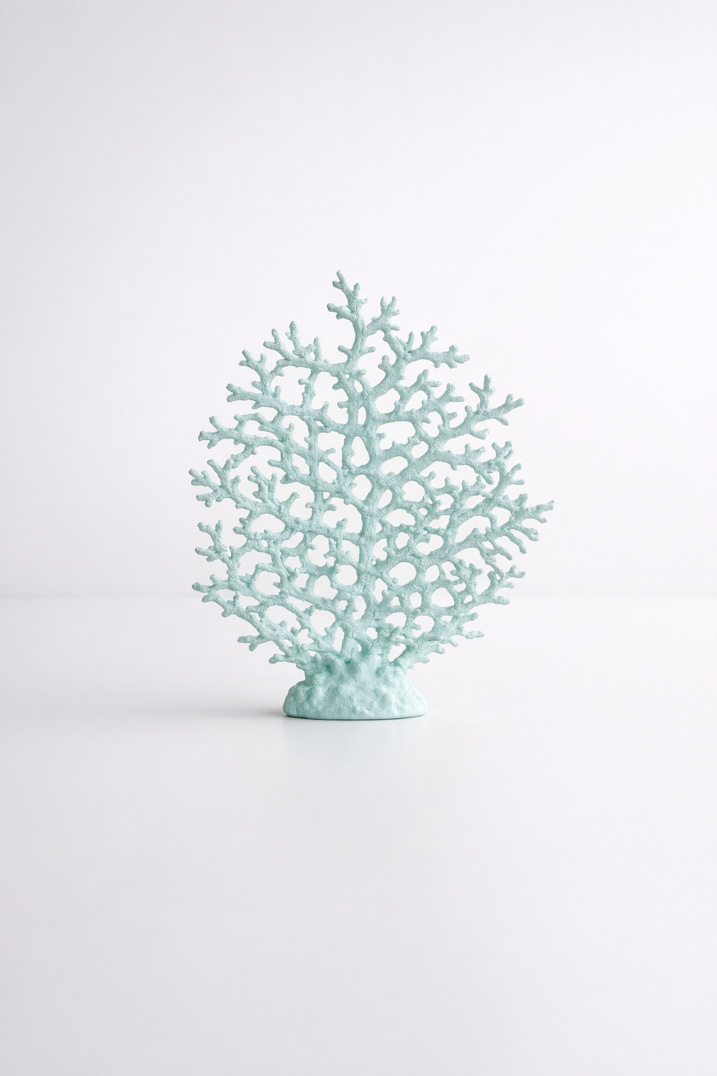 Large Pale Turquoise Fan Coral