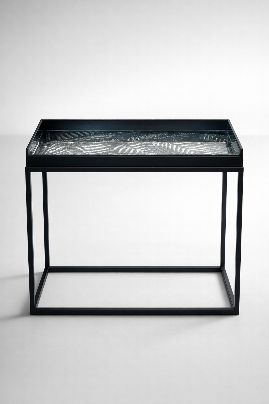 Black Leaf Gold & Silver Side Table Tray