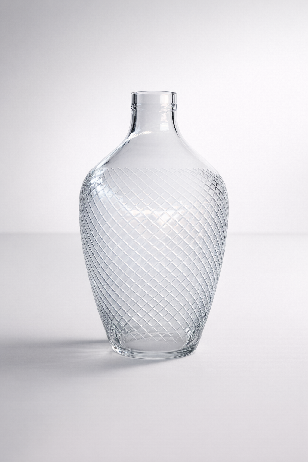 Extra Large Diamond Etched Cutout Glass Jar