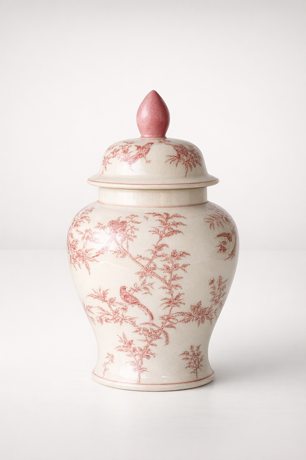 Medium Pink Fine Design Ginger Jar